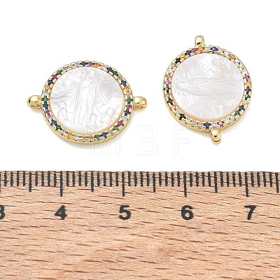 Rack Plating Brass Micro Pave Colorful Cubic Zirconia Connector Charms CU-CBA01AA-22G-1