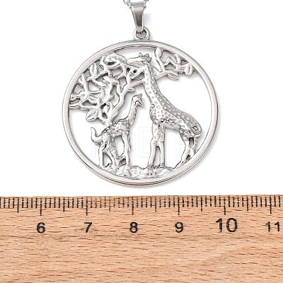 304 Stainless Steel Pendant Cable Chain Necklaces for Men Women NJEW-K308-03D-P-1