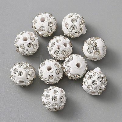 Handmade Polymer Clay Rhinestone Beads CLAY-WH0010-01A-1