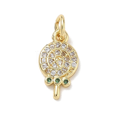 Brass with Emerald Rhinestone Charms RB-CBA6830-09G-1