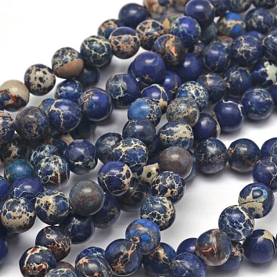 Natural Imperial Jasper Beads Strands G-I122-8mm-16-1