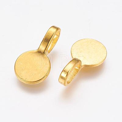 Tibetan Style Alloy Glue On Flat Pad Pendant Bails TIBEP-1124-G-FF-1