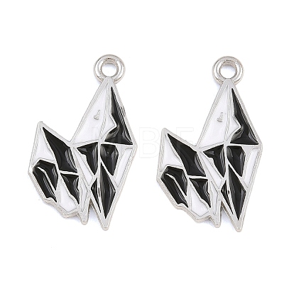 Alloy with Black Enamel Pendants AL-CBA2919-02P-03-1