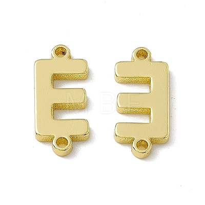 Rack Plating Brass Letter Connector Charms KK-C007-38G-E-1