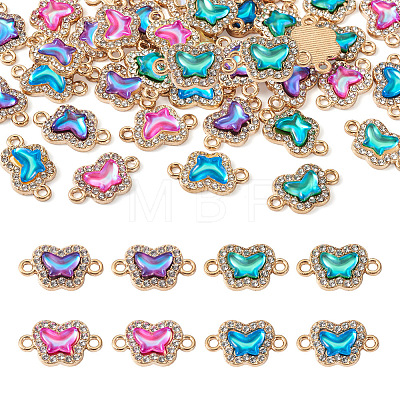 Spritewelry 48Pcs 4 Colors Alloy Crystal Rhinestone Connector Charms FIND-SW0001-26-1