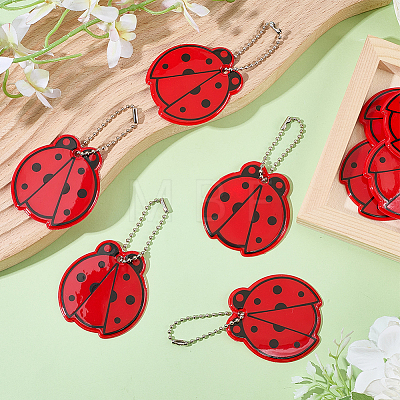 11Pcs PVC Plastic Ladybug Pendant Decorations HJEW-SC0003-22-1