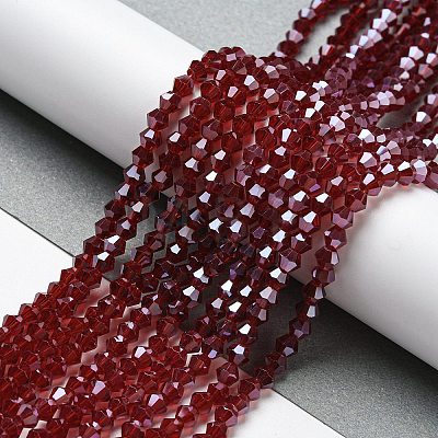 Transparent Electroplate Glass Beads Strands EGLA-A039-T4mm-A27-1