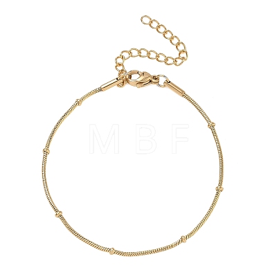 304 Stainless Steel Rondelle Round Snake Chain Bracelets SA-CBA2696-18G-1