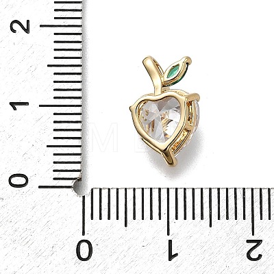 Brass Pave Clear Cubic Zirconia Charms KK-Q048-21G-1