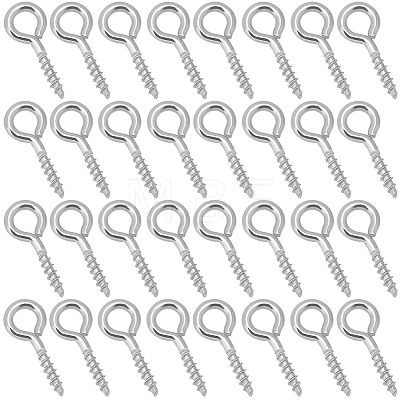 Beebeecraft 600Pcs 304 Stainless Steel Screw Eye Pin Peg Bails STAS-BBC0005-11-1