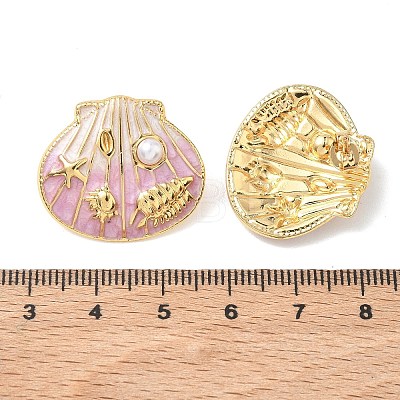 304 Stainless Steel & Enamel Stud Earrings EJEW-Z170-01G-01-1