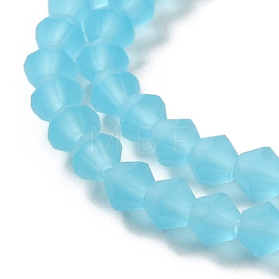 Imitate Austrian Crystal Frosted Glass Beads Strands GLAA-F029-TM4mm-B20-1