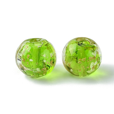 Luminous Handmade Gold Sand Lampwork Beads X-FOIL-B001-07-1