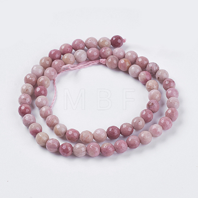 Natural Rhodonite Beads Strands G-G542-8mm-12-1