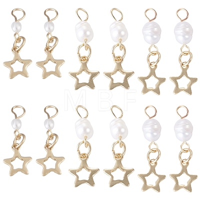 30Pcs 3 Styles Natural Cultured Freshwater Pearl & 201 Stainless Steel Pendants PALLOY-TAC0316-1