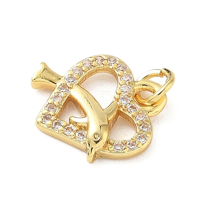 Brass Micro Pave Cubic Zirconia Charms LS-KK-I381-07G-04-1