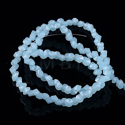 Diamond Shape Imitation Jade Glass Bead Strands EGLA-J059-J03-1