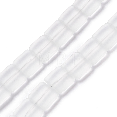 Transparent Frosted Glass Beads Strands FGLA-S001-01G-1