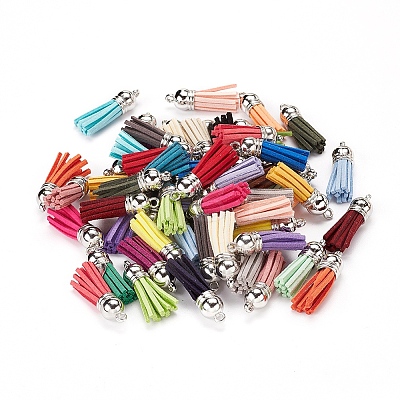 60Pcs 30 Colors Faux Suede Tassel Pendant Decorations FIND-YW0001-13P-1