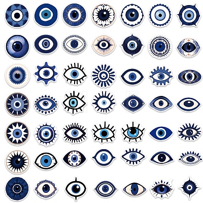 Evil Eye PVC Paper Sticker Labels EVIL-PW0004-08-1