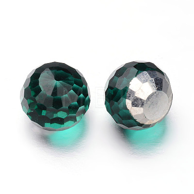 Faceted Round Glass Cabochons GGLA-L008A-M-1