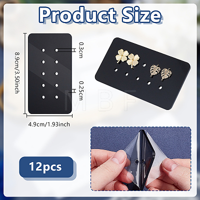 12Pcs 10-Hole Acrylic Earring Display Cards EDIS-OC0001-10B-1