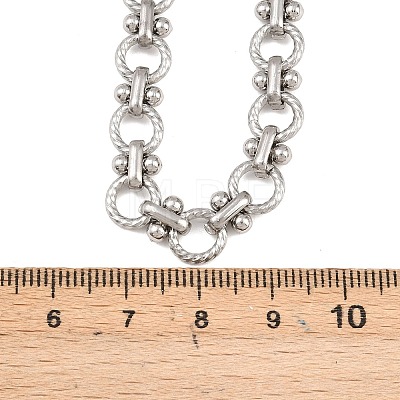 8MM 304 Stainless Steel Twisted Ring Link Chain Necklaces NJEW-Z105-04P-02-1