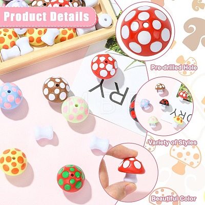 40Pcs 2 Styles Opaque Acrylic Beads MACR-CJ0002-49-1