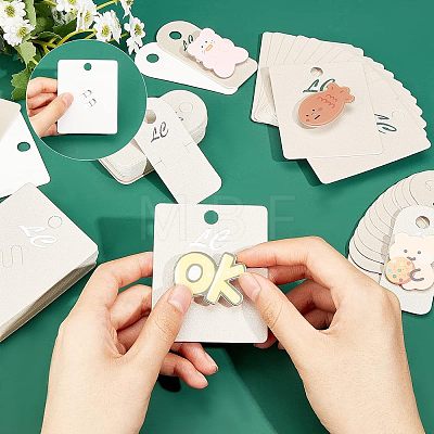  200 Pcs 2 Styles Paper Hair Clip & Brooch Display Card Sets CDIS-NB0001-20-1