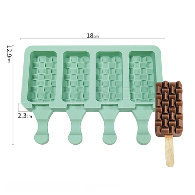 Food Grade DIY Rectangle Ice-cream Silicone Molds DIY-D062-05A-1