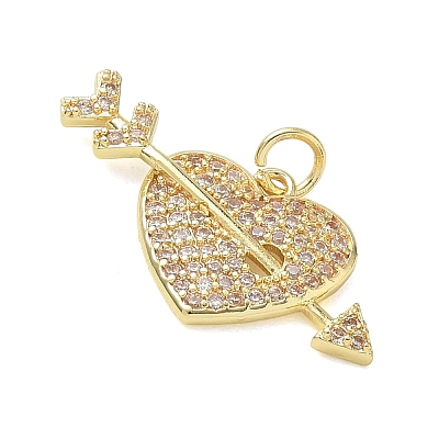 Brass Micro Pave Clear Cubic Zirconia Pendants KK-T085-16F-G-1