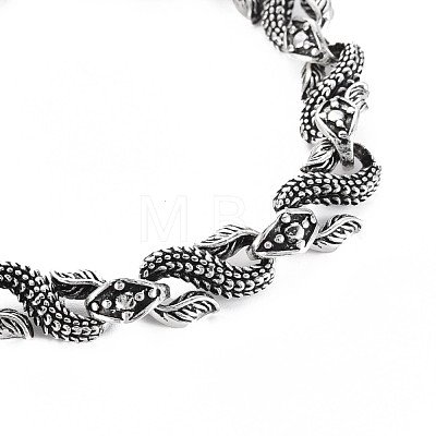 Alloy Dragon Link Chain Bracelet for Men Women BJEW-N015-011-1