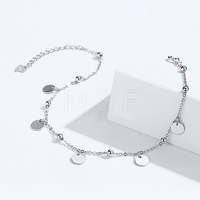 925 Sterling Silver Charm Anklets AJEW-FF0001-01-1