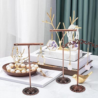 Fingerinspire 2 Sets 2 Style Iron Earring Display Stand EDIS-FG0001-40-1