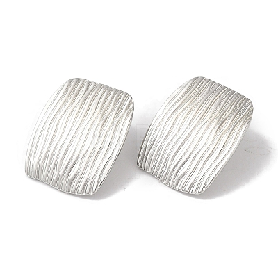 Stripe Rectangle 304 Stainless Steel Stud Earrings for Women EJEW-I303-05P-1