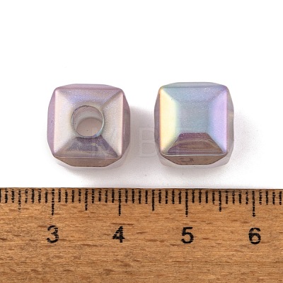 UV Plating Rainbow Iridescent Acrylic Beads PACR-C009-03G-1