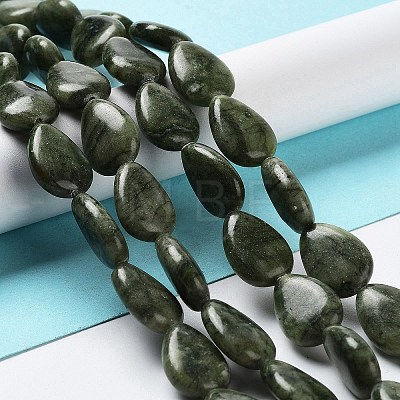 Natural Teardrop Xinyi Jade/Chinese Southern Jade Beads Strands G-L242-16-1