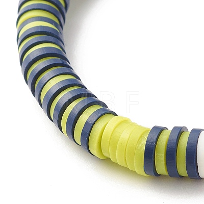 Handmade Polymer Clay Heishi Beads Stretch Bracelet BJEW-JB07326-01-1