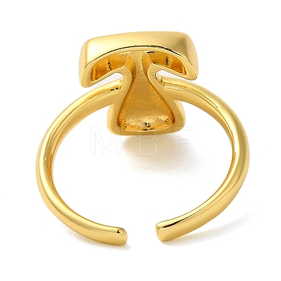 Initials Brass Open Cuff Ring for Women RJEW-N046-02T-G-1