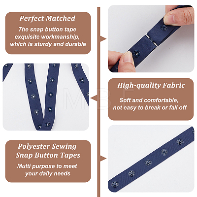 10 Yards Polyester Sewing Snap Button Tape DIY-OC0012-96B-1