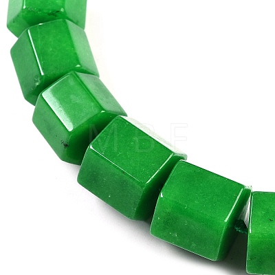 Dyed Natural Malaysia Jade Hexagon Prism Graduated Beaded Necklaces for Women Men NJEW-K388-03H-1