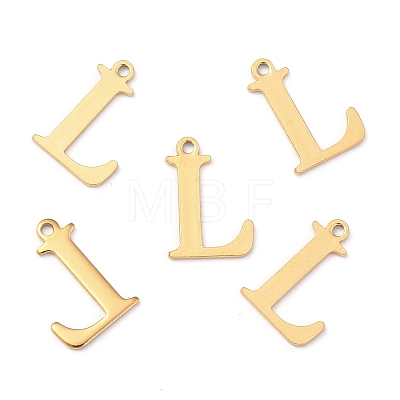 Ion Plating(IP) 304 Stainless Steel Alphabet Charms STAS-H122-L-G-1