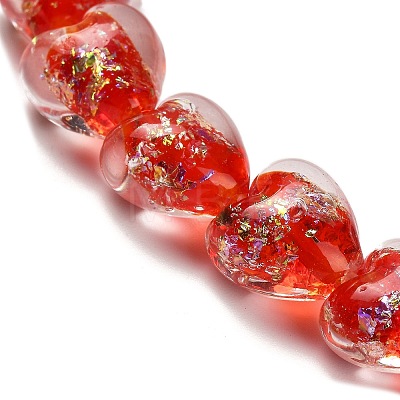 Handmade Dichroic Foil Glass Beads Strands DICH-U001-03G-1