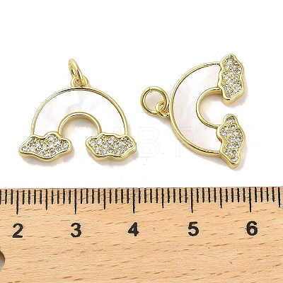 Brass Micro Pave Clear Cubic Zirconia Pendants KK-K365-17G-1