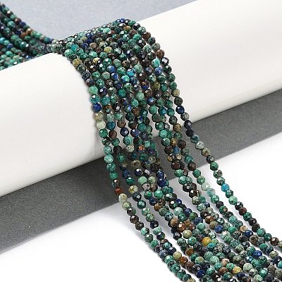 Natural Chrysocolla and Lapis Lazuli Beads Strands X-G-P542-A03-02-1