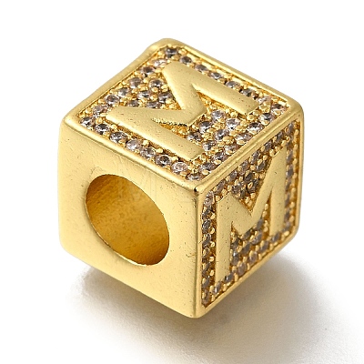 Brass Cubic Zirconia Beads KK-Q818-01M-G-1