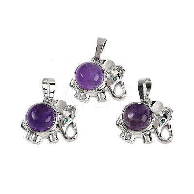 Natural Amethyst Pendants G-I374-A-P15-1