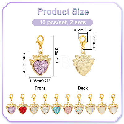Heart with Bowknot Pendant Stitch Markers HJEW-AB00315-1