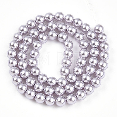 Baking Paint Pearlized Glass Pearl Bead Strands HY-N002-6mm-A04-1
