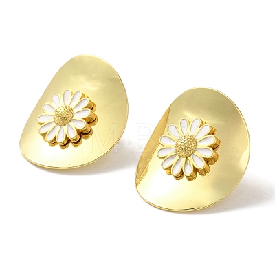 Rack Plating Brass Enamel Stud Earrings EJEW-B062-05A-G-1